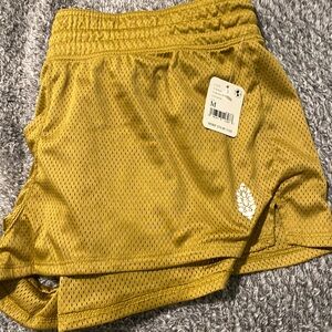 Free People Golden Mesh Athletic Shorts